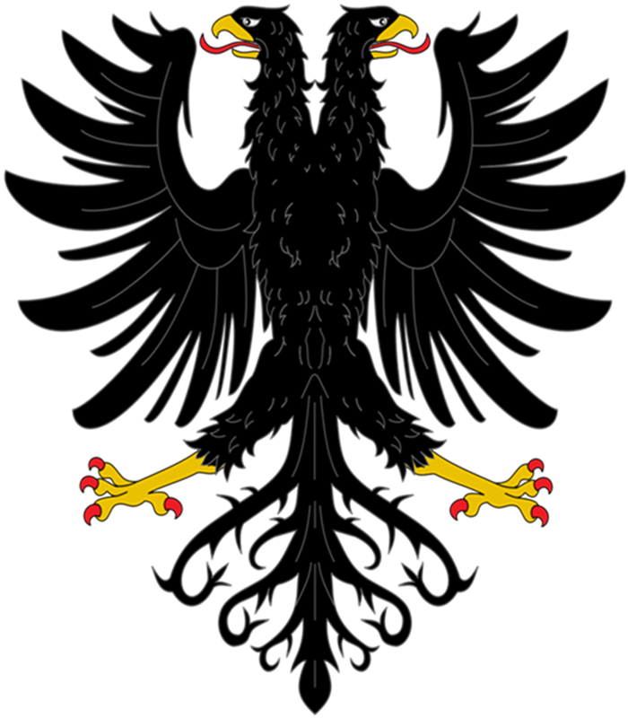 aguila de dos cabezas o Bicéfala, una cabeza representa el progreso y la otra el orden. Una mira hacia el infinito del pasado, la otra hacia el infinito del futuro.